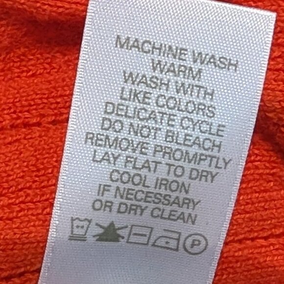 Liz Claiborne orange/red cardigan with brown accents, size M - Picture 10 of 14